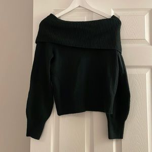 RW&Co off the shoulder sweater. Deep green. Size S. Perfect for the holidays